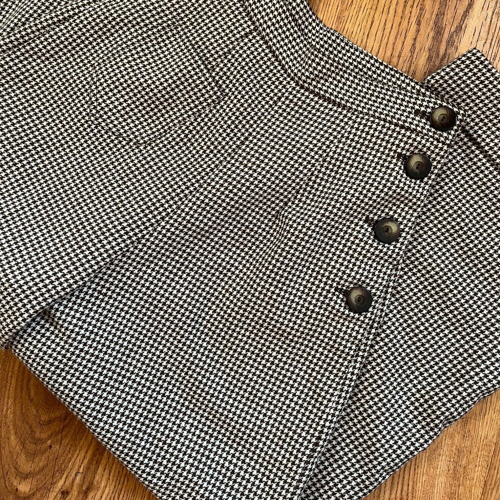 Vivien of Holloway Katherine Trousers – Dogtooth Brown | Size UK 12, 26" Waist